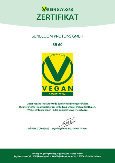 Zertifikat Protein Vegan